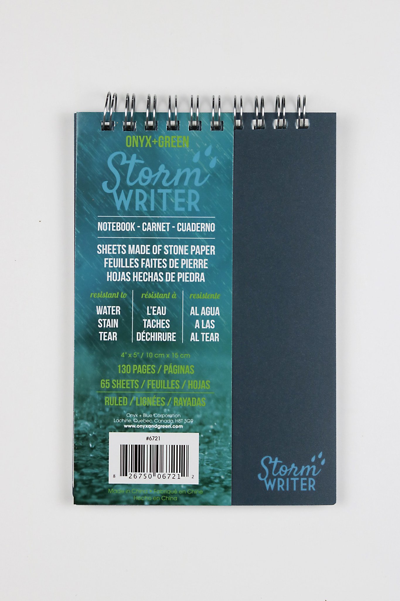 Storm Writer Waterproof Stone Paper Notebook w/ Top Coil (4" x 6") - 65 Sheets - Image 1
